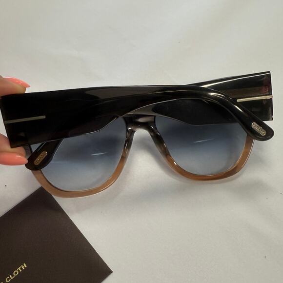 Tom Ford  Anoushka Sunglasses TF371 Melange Grey Peach - Picture 7 of 12